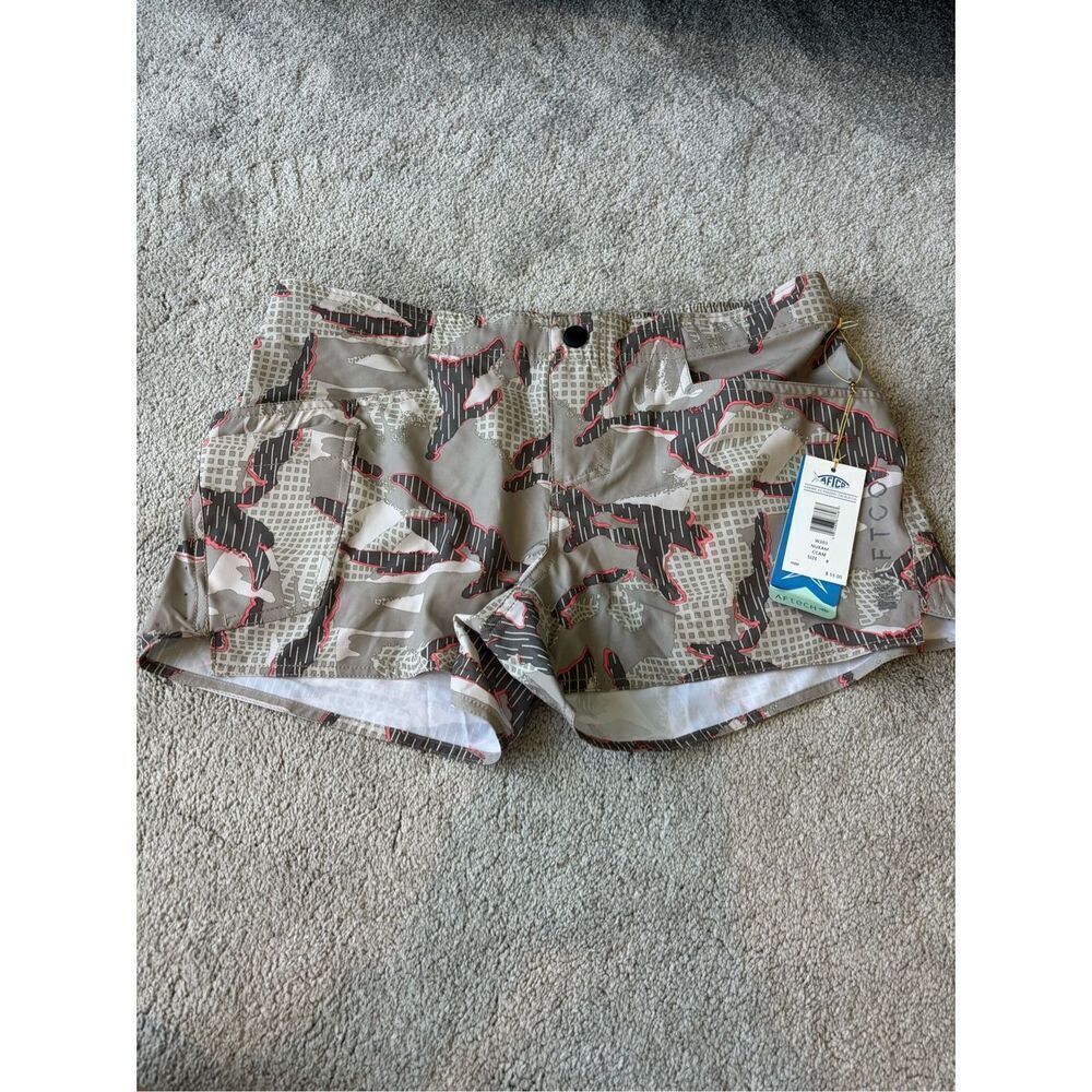 NWT Aftco Aftech Nukam Elastic Waist Fishing Shorts, Sz 8 $55 A22